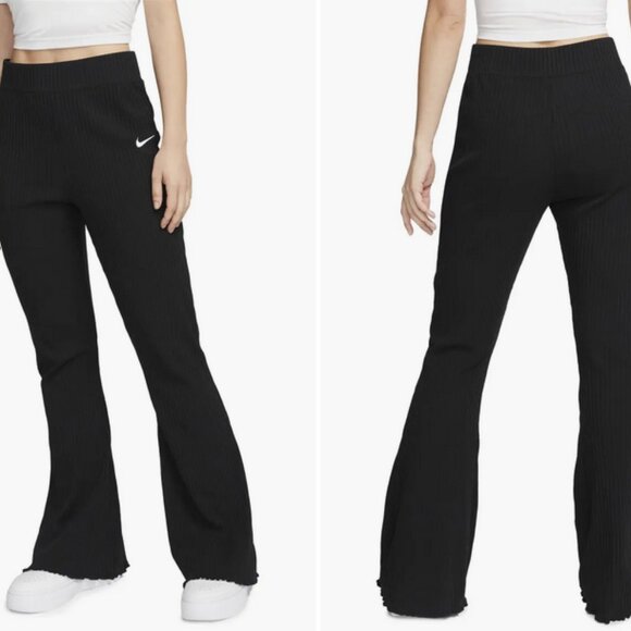 Nike Pants - Nike Sportswear Womens Large Black Rib Flare Pants